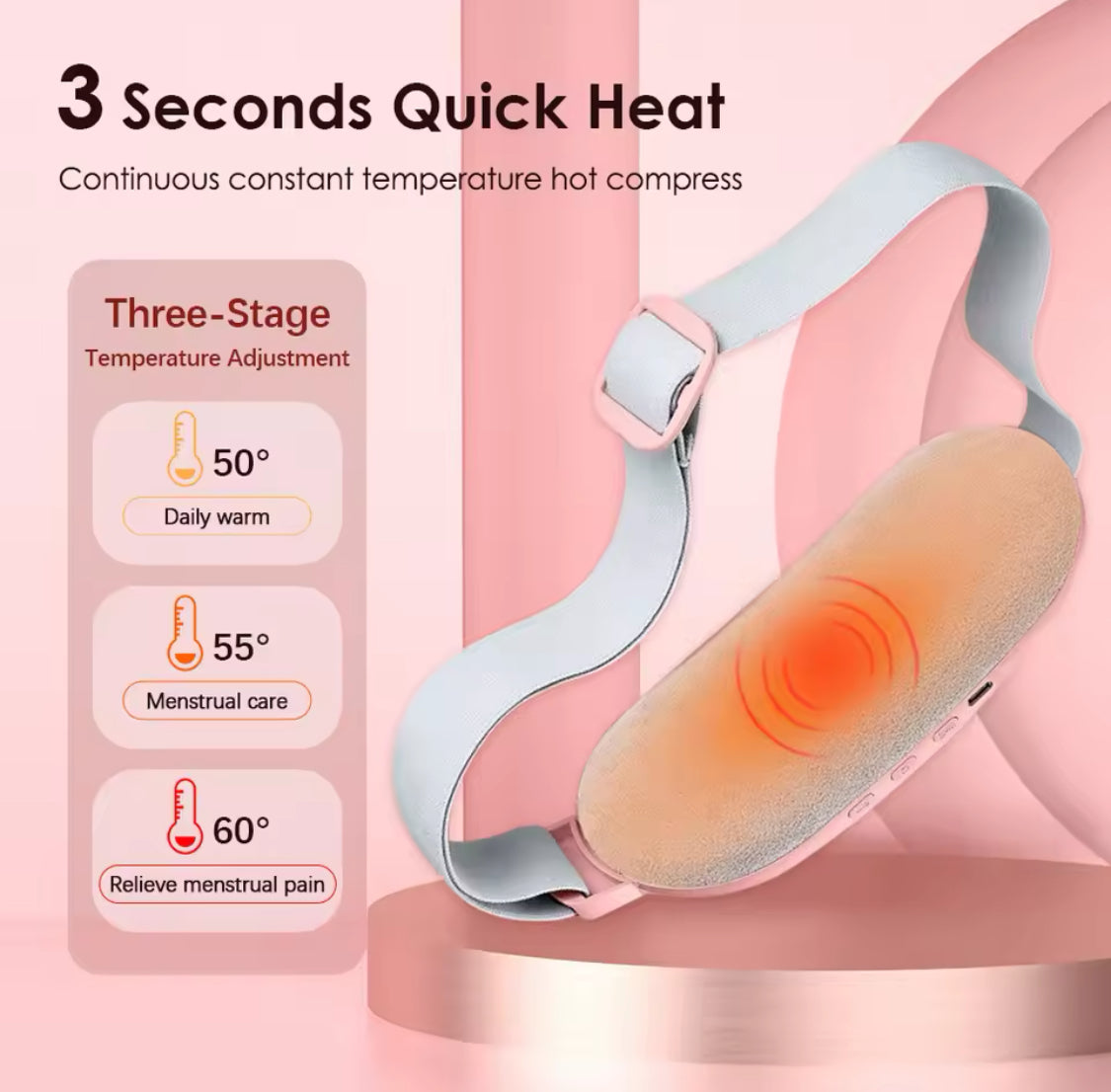Portable Heating Pad, Menstrual Heating Massager Belt, Abdominal Pain Relief Belt, Heating Waist Belt Massager, Menstrual Pain Relief Device Portable Heating Pad, Menstrual Heating Massager Belt, Abdominal Pain Relief Belt, Heating Waist Belt Massager, Menstrual Pain Relief Device